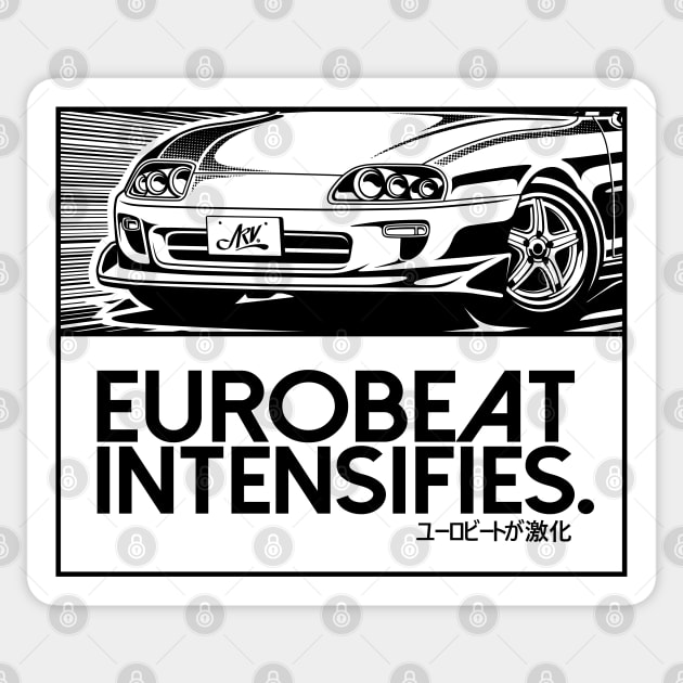 EUROBEAT INTENSIFIES - SUPRA JZA80 Sticker by ARVwerks
